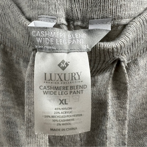 Member's Mark Rib Waistband Cashmere Blend Wide Leg Pant, Grey Heather XL - Picture 5 of 5